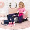 Bayer Design Doll Travel Set with Portable Bed - Navy-Pink-Unicorn Pretend Care Accessories for Dolls Up to 16 Inches view 3