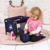 Bayer Design Doll Travel Set with Portable Bed - Navy-Pink-Unicorn Pretend Care Accessories for Dolls Up to 16 Inches view 4