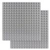 BOROLA Classic Large-Sized Bricks Baseplates 10" x 10", Multi-Color Building Brick Base Plate Compatible with Most Major Brands Perfect for Creative Play(2PCS,Gray) view 1
