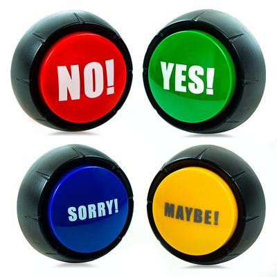 Granatan Yes No Button & Maybe Sorry Button, Answer Buzzers Set of 4 Buzzers for Game Show, Sound Button, Gag Gifts