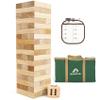 ApudArmis Giant Tumble Tower (Stack from 2Ft to Over 4.2Ft), 54 PCS Pine Wooden Stacking Timber Game with 1 Dice Set - Classic Block Giant Outdoor Game for Teens Adults Family view 1
