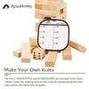 ApudArmis Giant Tumble Tower (Stack from 2Ft to Over 4.2Ft), 54 PCS Pine Wooden Stacking Timber Game with 1 Dice Set - Classic Block Giant Outdoor Game for Teens Adults Family view 4