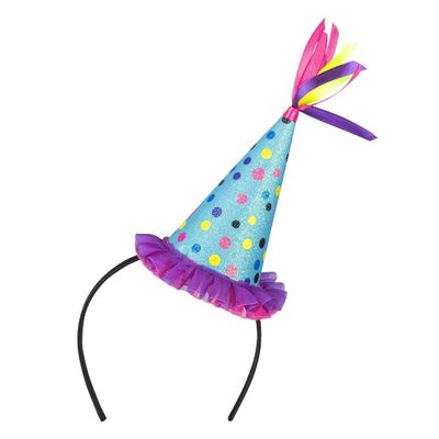 Boland 00944 - Headband Party Hat, Headpiece, Hat, Mini Hat, Dots, Costume, Theme Party, Carnival, Birthday