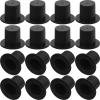 NUOBESTY 100pcs Miniature Top Hats Mini Black Plastic Magician Hats for Doll Snowman Christmas Party Holiday Goodie Bag DIY Craft Supplies (2.3x1.6cm) view 1
