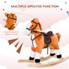 Qaba Kids Plush Toy Rocking Horse Ride on with Realistic Sounds - Brown view 4