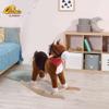 Qaba Kids Ride on Rocking Horse Plush Toy with Realistic Sounds and Red Scarf for Over 3 Years Old Birth Gift view 2