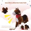 Qaba Kids Ride on Rocking Horse Plush Toy with Realistic Sounds and Red Scarf for Over 3 Years Old Birth Gift view 4