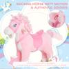 Qaba Kids Ride on Rocking Horse Toddler Plush Toy with Realistic Sounds and Swinging Tail for 3 Years Old Children view 4