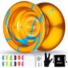 MAGICYOYO N11 Professional Unresponsive Alloy Yoyo Dual Purpose Trick Yo Yo with Responsive Bearing Kit + Bag + Glove +12 Strings - Golden Blue view 1