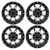 Tbest 4 PCS Wheel Rim, 1.9inch Hub Wheel Rim Aluminium Alloy Beadlock Wheel Rims Set for 1/10 Crawler Car(Black) view 1