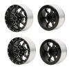 Tbest 4 PCS Wheel Rim, 1.9inch Hub Wheel Rim Aluminium Alloy Beadlock Wheel Rims Set for 1/10 Crawler Car(Black) view 3