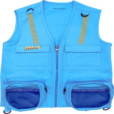 Eagle Eye Explorer Kids Cargo Vest for Boys and Girls with Reflective Safety Straps. 100% cotton. Size: S/M Color: Blue