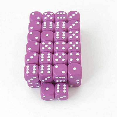 Light Purpl Opaque Dice with White Pips D6 12mm (1/2in) Bulk Pack of 50 Wondertrail