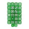 Green Transparent Dice with Glow in The Dark Pips D6 16mm (5/8in) Pack of 50 Wondertrail view 1