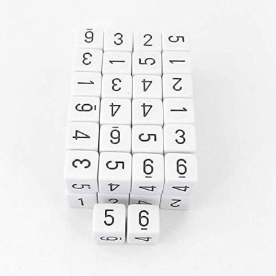 White Opaque Dice with Black Numbers D6 Aprox 16mm (5/8in) Pack of 50 Wondertrail