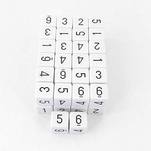 White Opaque Dice with Black Numbers D6 Aprox 16mm (5/8in) Pack of 50 Wondertrail