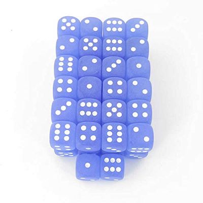 Blue Frosted Dice with White Pips 16mm (5/8in) D6 Pack of 50 Wondertrail