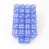 Blue Frosted Dice with White Pips 16mm (5/8in) D6 Pack of 50 Wondertrail view 1