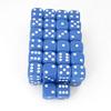 Blue Opaque Dice with White Pips D6 16mm (5/8in) Pack of 50 Wondertrail view 1