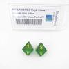 Maple Green Borealis Dice with Yellow Numbers D8 Aprox 16mm (5/8in) Pack of 2 Wondertrail view 1