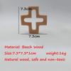 10pcs Natural Wooden Cross Children's Toy Pendant Pure Natural Beech Wood Animal Shape Toys for Handmade Home Decoration Crafts (10 pcs) view 2