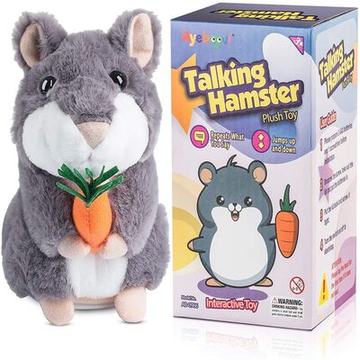 Ayeboovi 2 3 4 5 Year Old Girl Gifts Toy Talking Hamster Repeats What You Say, Interactive Fun Autism Toys for Ages 2-4 5-7 Boys Girls Kids Toddler