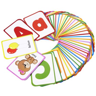 Alphabet Flash Cards for Toddlers: Teach Toddler ABC Letters & Words, 52 Double-Sided Uppercase and Lowercase Letters Cards - Preschool Learning