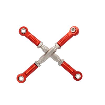 2PCS Treehobby RC Front Rear Metal Adjustable Steering Linkage Servo Link 80-100mm Pull Rod Compatible with traxxas Slash 4x4 5807 Stampede HQ727 1/10 RC Car Upgraded Parts,Red