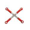 2PCS Treehobby RC Front Rear Metal Adjustable Steering Linkage Servo Link 80-100mm Pull Rod Compatible with traxxas Slash 4x4 5807 Stampede HQ727 1/10 RC Car Upgraded Parts,Red view 1
