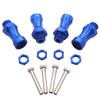 4Pack ShareGoo Aluminum 12mm to 17mm Wheel Extension Hex Drive Hub Adapter Widener 30mm Offset Compatible with Tamiya Axial RC4WD Traxxas 1/10 Off-Road RC Car Buggy Monster Truck Tires,Blue view 1