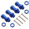 4Pack ShareGoo Aluminum 12mm to 17mm Wheel Extension Hex Drive Hub Adapter Widener 30mm Offset Compatible with Tamiya Axial RC4WD Traxxas 1/10 Off-Road RC Car Buggy Monster Truck Tires,Blue view 2