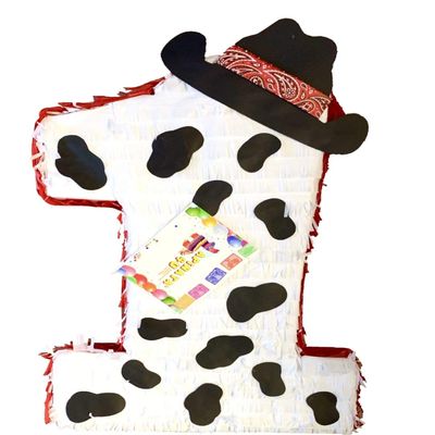 Large Number One Pinata Farm Themed 20" First Birtdahy Cow Themed Party Supplies Barnyard Pinata