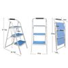 XWZJY Heavy Duty 3 Step Ladder with Safety Handrail,Household Folding Stepladder,High Pedal Stool,Lightweight Garden Tools,100kg Capacity view 2