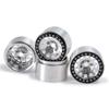 QUE-T 1.9" RC Crawler CNC Metal Beadlock Wheel Rims for 1/10 Axial Scx10 D90 D110 TRX-4 (Silver & Black) view 1