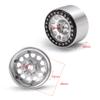 QUE-T 1.9" RC Crawler CNC Metal Beadlock Wheel Rims for 1/10 Axial Scx10 D90 D110 TRX-4 (Silver & Black) view 2