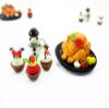 Miniature 1:12 Christmas Cupcake Turkey Set Snowman Mug Dollhouse Dinner view 2