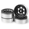 QUE-T 1.9inch RC Rock Crawler Metal Beadlock Wheel Rims for TRX4 SCX10 90046 D90 Pack of 4 (Black & Silver) view 3