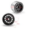 QUE-T 1.9" RC Crawler CNC Metal Beadlock Wheel Rims for 1/10 Axial Scx10 D90 D110 TRX-4 (Black) view 2