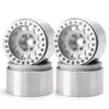 Que-T 1.9" RC Crawler CNC Metal Beadlock Wheel Rims for 1/10 Axial Scx10 D90 D110 TRX-4 (Silver) view 1