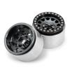Que-T 1.9" RC Crawler CNC Metal Beadlock Wheel Rims for 1/10 Axial Scx10 D90 D110 TRX-4 (Titanium & Black) view 4