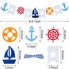 2 Pieces Nautical Bunting Banner Cruise Door Decorations Sailboat Yacht Lighthouse Bunting Garland for Nautical Themed Birthday Party Baby Shower Anniversary Decoration view 2