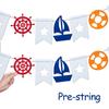 2 Pieces Nautical Bunting Banner Cruise Door Decorations Sailboat Yacht Lighthouse Bunting Garland for Nautical Themed Birthday Party Baby Shower Anniversary Decoration view 3