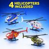 ArtCreativity Diecast Helicopter Toy - Pack of 4 - Police, Fire Engine, EMS, and Military Diecast Toy Choppers with Spinning Propellers, Birthday Party Favors for Boys and Girls view 2