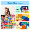 PicassoTiles 128pcs Magnetic Race Car Track Building Block Educational Toy Set Tiles Magnet Playset 3 LED Car STEM Learning Construction Kit Fine Motor Skill Training Brain Development for Kids Age3+ view 3