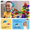 PicassoTiles 128pcs Magnetic Race Car Track Building Block Educational Toy Set Tiles Magnet Playset 3 LED Car STEM Learning Construction Kit Fine Motor Skill Training Brain Development for Kids Age3+ view 4