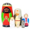 Moonmo - Nesting Doll Holy Family -The Nativity Family Wooden Nesting Dolls Matryoshka Nativity Figurines-Set of 5 Dolls (Brown) view 1