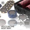 SLOWPLAY Nash 14g Clay Poker Chip Set for Texas Hold'em, 500 PCS [Blank Chips - Black Gold Edition] Features a Premium Case with Durable German Polycarbonate Shell view 3