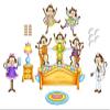 Five Little Monkeys Jumping On The Bed Felts Flannel Board Story 26 pieces PRECUT plus 6 coloring/activity pages lesson suggestions view 1