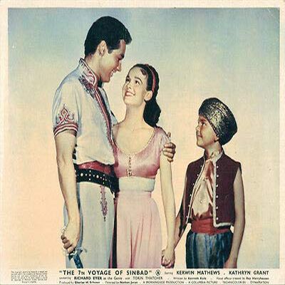 7th Seventh Voyage of Sinbad Original Lobby Card Kerwin Matthews Kathryn Grant