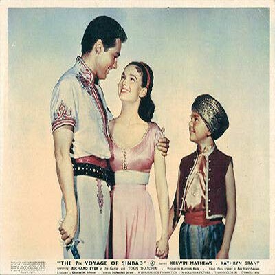 7th Seventh Voyage of Sinbad Original Lobby Card Kerwin Matthews Kathryn Grant